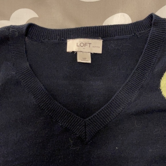 LOFT V-neck Dot Sweater - Picture 2 of 4